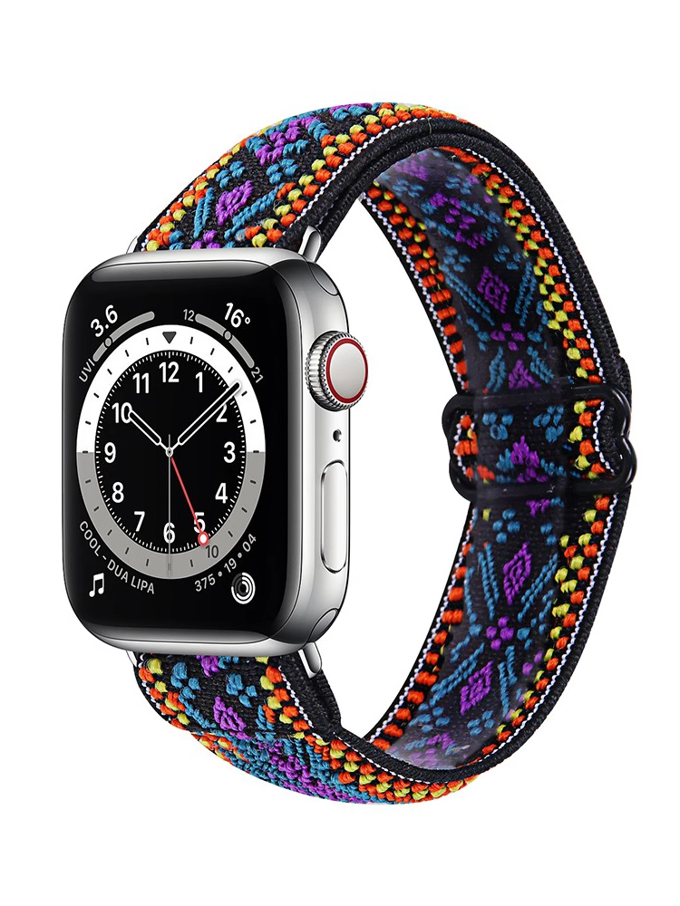Stock shelves applicable to Apple Watch Strap iwatchS10/9 Watch Strap ApplewatchS9 Nylon S8 Braided National Style Wristband S7 Men and Women S6 Smart Accessories SE Replacement Strap 2/3/4 Sports 49mm