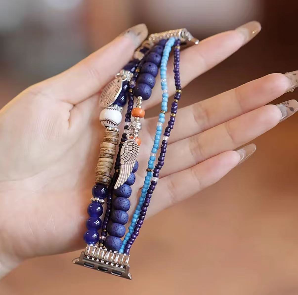 Stock shelves bohemian style watch strap for Apple S10 watch iWatch10 bracelet AppleWatch9 bead strap