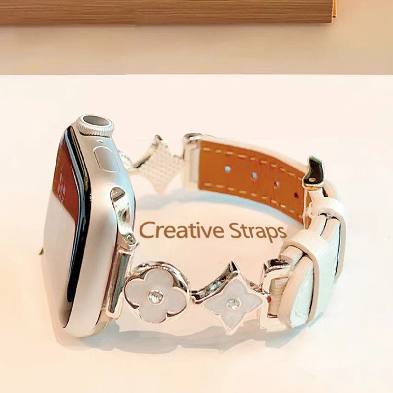 Stock shelves applicable to Apple s10 watch applewatch leather strap s9 metal strap s8 commuter zircon cross flower 49/45/41 creative 46/42mm chain Ultra