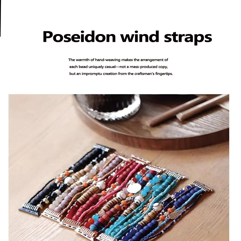 Stock shelves bohemian style watch strap for Apple S10 watch iWatch10 bracelet AppleWatch9 bead strap