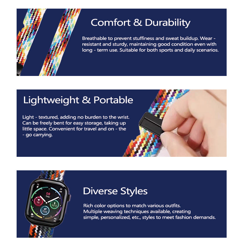 Stock shelves suitable for Apple iwatchS10 sports strap ultra3/2 braided s9 magnetic s8 creative applewatch7 breathable SE nylon S6 advanced sports iphone wristband