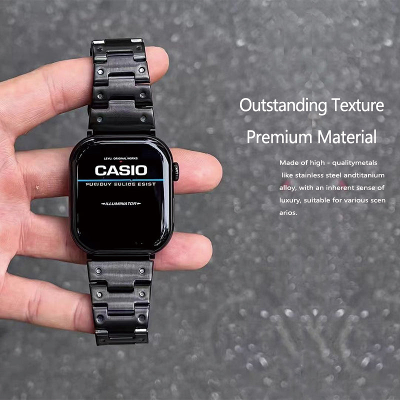 Stock shelves Metal texture double nail watch strap stainless steel suitable for Apple Watch S10/S9/Apple watch strap apple watch ultra2 wrist strap silver suitable for Apple 45mm s7-9 generation