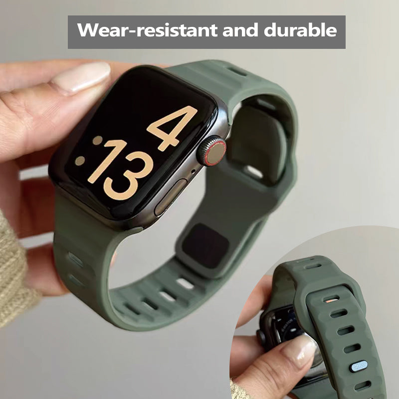 Stock shelves new sports silicone iwatch strap suitable for apple watch applewatch breathable soft ultra men's 9 niche s10 women's s8 tide dark green ultra