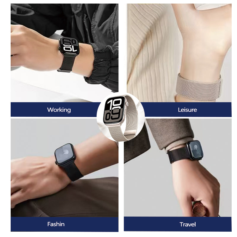 Stock shelves for iwatch10 watch strap S9 Apple S8 watch S10 Milanese Applewatch9 metal SE smart 8 men S7 wristband magnetic 7 advanced ultra2 women sports S6 summer
