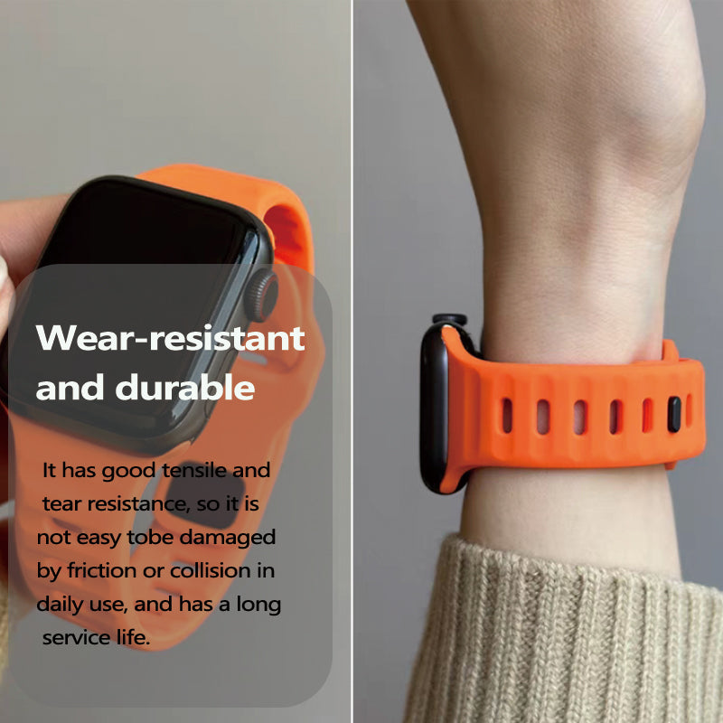 Stock shelves new sports silicone iwatch strap suitable for apple watch applewatch breathable soft ultra men's 9 niche s10 women's s8 tide dark green ultra