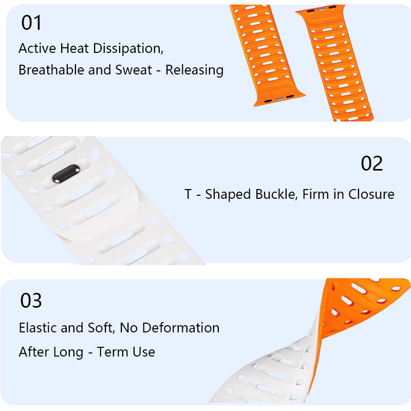 Stock shelves Suitable for Apple Watch S10 summer new silicone breathable magnetic sports strap men's ultra1/2 iwatch niche high-end strap applewatch9/8/7/se