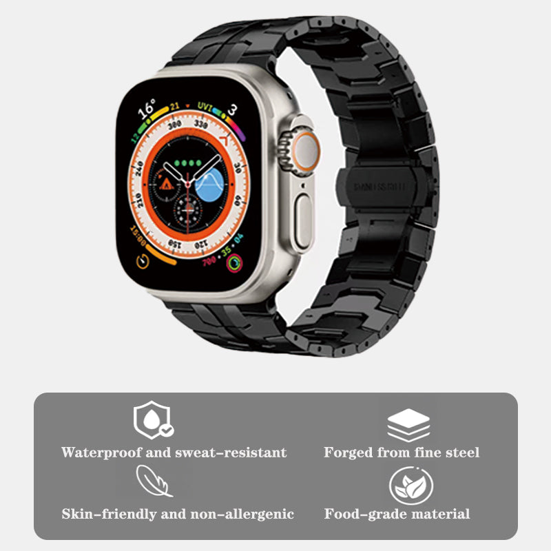 Stock shelves Iron Man element strap for Apple Watch iwatch10 strap ultra same color advanced stainless steel metal upgrade 49mm/ultra2 male applewatch strap