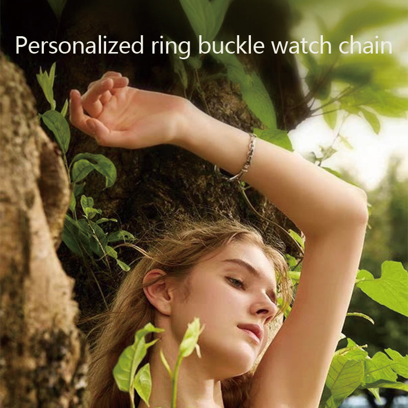 Stock shelves Applicable to Apple Watch strap compatible with Apple Watch S10 watch strap iwatch SE silver watch chain bracelet female light luxury niche exquisite bracelet wristband