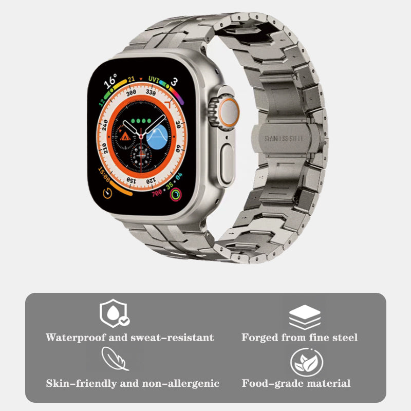 Stock shelves Iron Man element strap for Apple Watch iwatch10 strap ultra same color advanced stainless steel metal upgrade 49mm/ultra2 male applewatch strap