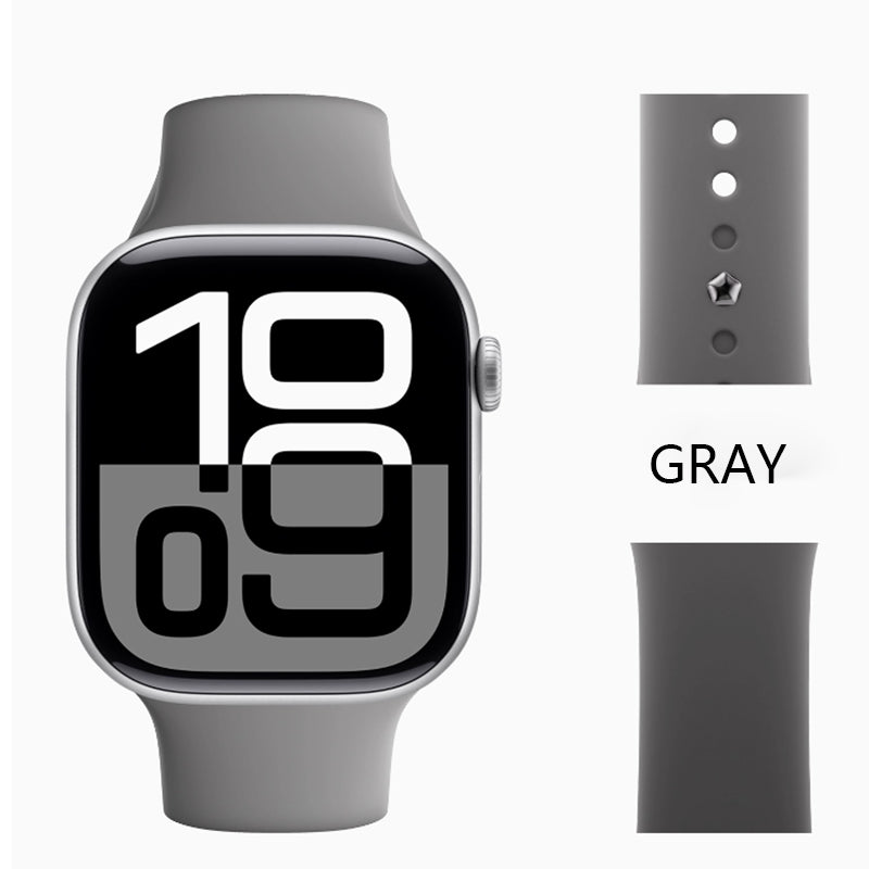 Stock shelves Applicable to Apple Watch Strap iwatch Liquid Silicone Watch Strap New S10 Edition Applewatch Niche S9 High-end S8S7S6SE Women's Ultra2 Sports Series Wristband 5
