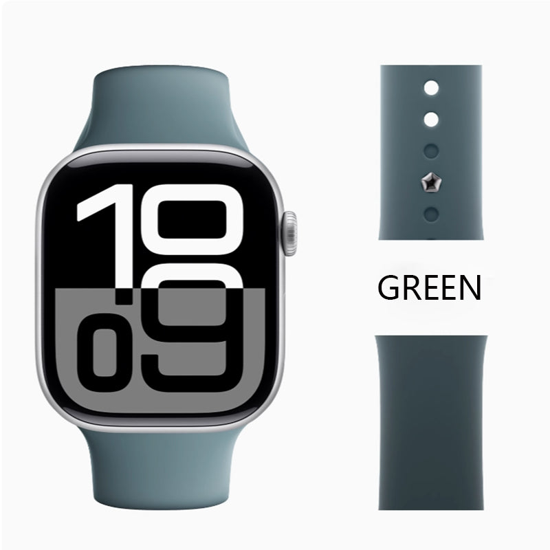 Stock shelves Applicable to Apple Watch Strap iwatch Liquid Silicone Watch Strap New S10 Edition Applewatch Niche S9 High-end S8S7S6SE Women's Ultra2 Sports Series Wristband 5