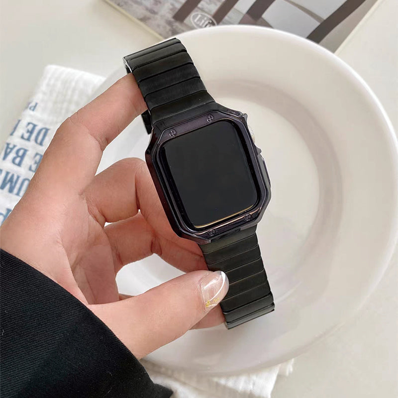 Stock shelves Applicable to iwatch8 strap S9 retro S10 Apple watch s8 exquisite stainless steel applewatch7 metal 654 generation high-end niche Se fashion temperament Internet celebrity men and women