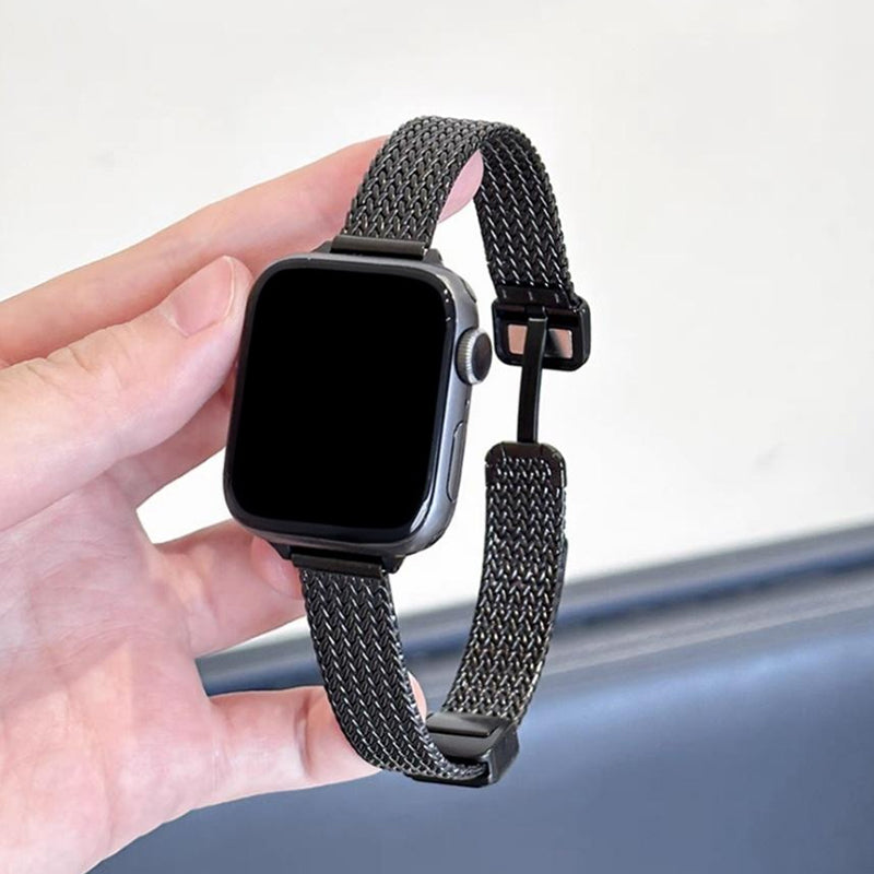 Stock shelves Suitable for Apple Watch wheat ear magnetic buckle strap S10 Apple watch stainless steel strap iwatchS9 new metal s8/7 thin SE generation