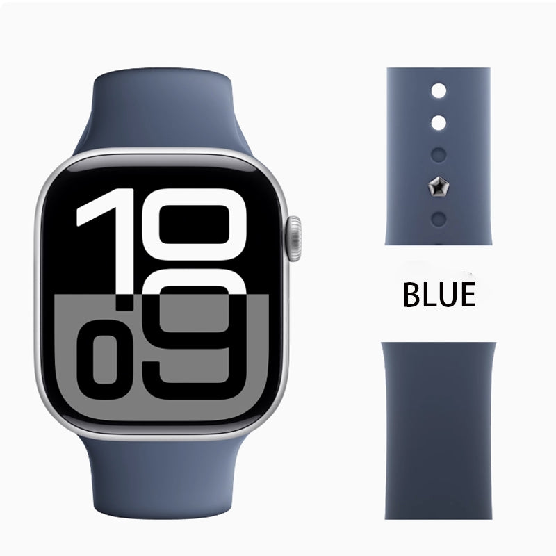 Stock shelves Applicable to Apple Watch Strap iwatch Liquid Silicone Watch Strap New S10 Edition Applewatch Niche S9 High-end S8S7S6SE Women's Ultra2 Sports Series Wristband 5