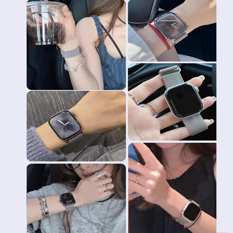 Stock shelves Applicable to iwatch10 strap S9 Apple S8 watch S10 Milanese Applewatch9 metal SE smart 8 men S7 wristband magnetic 7 advanced ultra2 women sports S6 summer
