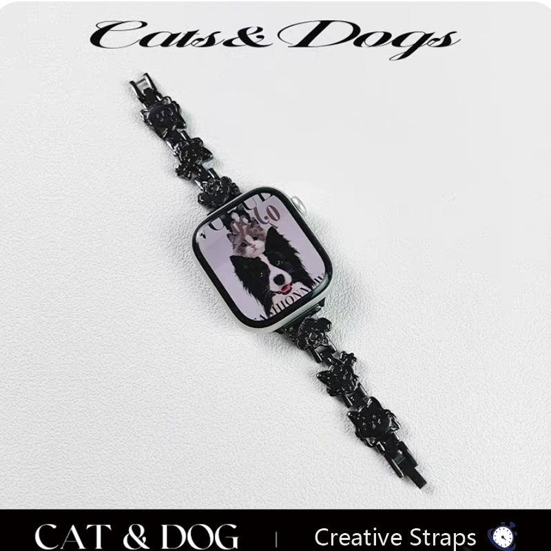 Stock shelves Applicable to iWatch9 watch strap applewatch8 metal Apple Watch s10 generation summer female SE chain 41mm cute Ultra breathable 6 creative niche ins