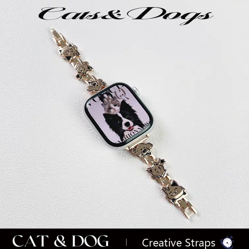 Stock shelves Applicable to iWatch9 watch strap applewatch8 metal Apple Watch s10 generation summer female SE chain 41mm cute Ultra breathable 6 creative niche ins