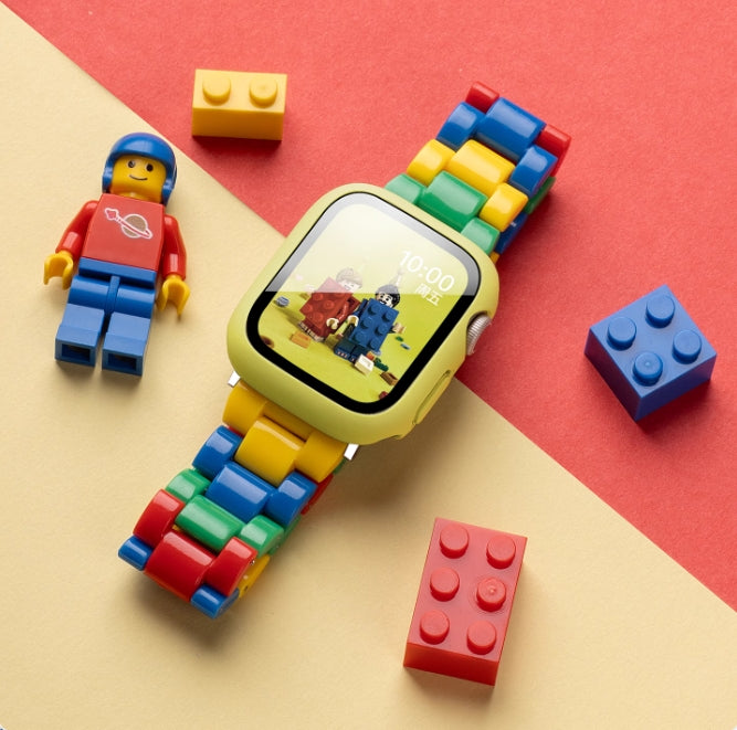 Stock shelves applicable to Apple S9 watch iwatch8 watch strap applewatch9 new S8 Lego resin S10 summer 10 girls SE sports cute style 7 creative S7 advanced breathable wristband new product