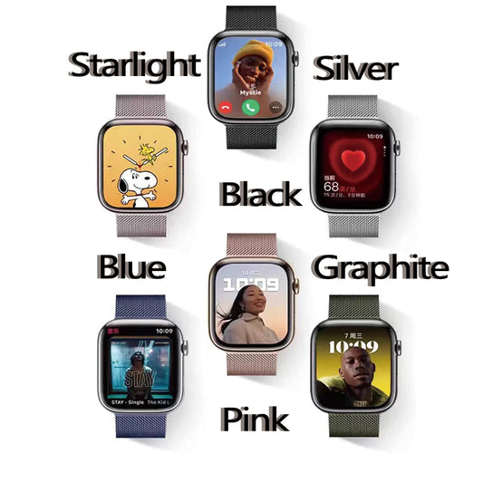 Stock shelves for iwatch10 watch strap S9 Apple S8 watch S10 Milanese Applewatch9 metal SE smart 8 men S7 wristband magnetic 7 advanced ultra2 women sports S6 summer