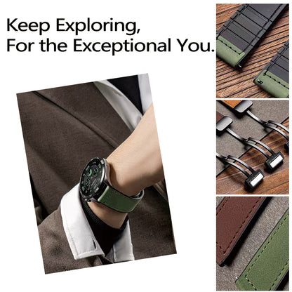 Stock shelves magnetic buckle Crazy horse leather silicone watch chain substitute Huawei Tissot DW Longines Casio genuine leather