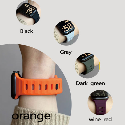 Stock shelves new sports silicone iwatch strap suitable for apple watch applewatch breathable soft ultra men's 9 niche s10 women's s8 tide dark green ultra