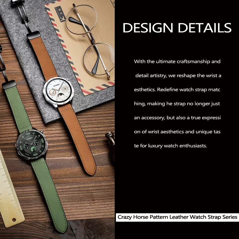Stock shelves magnetic buckle Crazy horse leather silicone watch chain substitute Huawei Tissot DW Longines Casio genuine leather