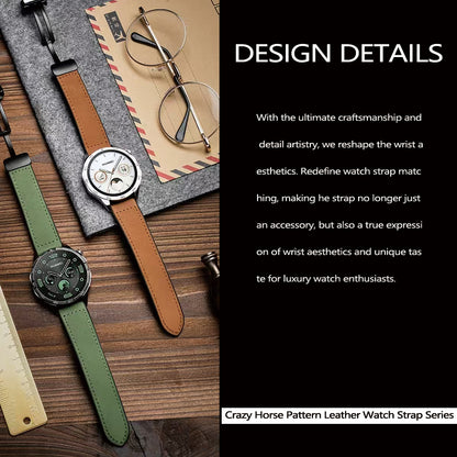 Stock shelves magnetic buckle Crazy horse leather silicone watch chain substitute Huawei Tissot DW Longines Casio genuine leather