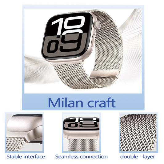 Stock shelves for iwatch10 watch strap S9 Apple S8 watch S10 Milanese Applewatch9 metal SE smart 8 men S7 wristband magnetic 7 advanced ultra2 women sports S6 summer