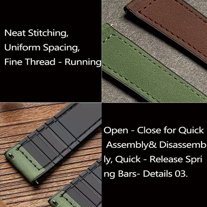 Stock shelves magnetic buckle Crazy horse leather silicone watch chain substitute Huawei Tissot DW Longines Casio genuine leather