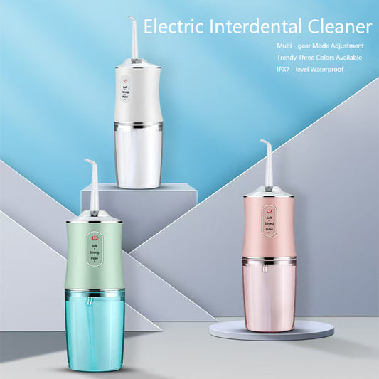 Stock shelves Electric water flosser, portable tooth cleaning device, home high-frequency smart teeth cleaning device, orthodontic nozzle interdental cleaner
