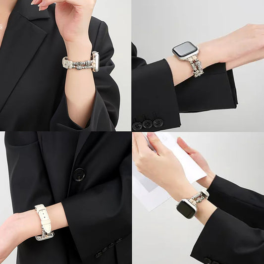 Stock shelves Suitable for Apple Watch S10 strap New Chinese style ethnic style leather elastic strap