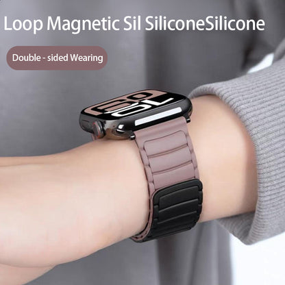 Stock shelves Suitable for Apple Watch S10 summer new silicone breathable magnetic sports strap men's ultra1/2 iwatch niche high-end strap applewatch9/8/7/se