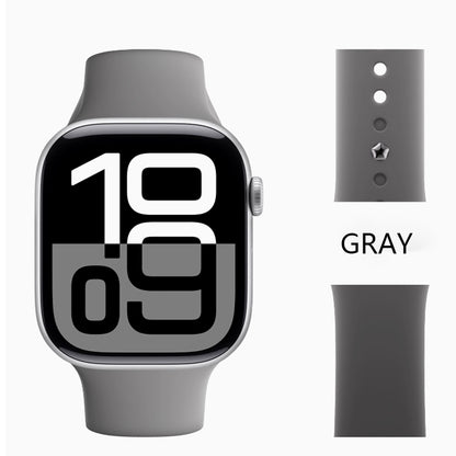 Stock shelves Applicable to Apple Watch Strap iwatch Liquid Silicone Watch Strap New S10 Edition Applewatch Niche S9 High-end S8S7S6SE Women's Ultra2 Sports Series Wristband 5