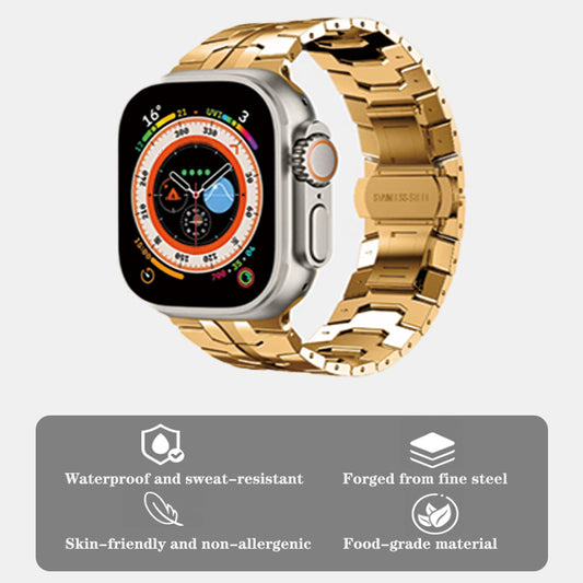 Stock shelves Iron Man element strap for Apple Watch iwatch10 strap ultra same color advanced stainless steel metal upgrade 49mm/ultra2 male applewatch strap