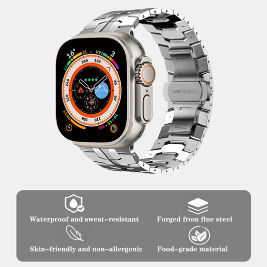 Stock shelves Iron Man element strap for Apple Watch iwatch10 strap ultra same color advanced stainless steel metal upgrade 49mm/ultra2 male applewatch strap
