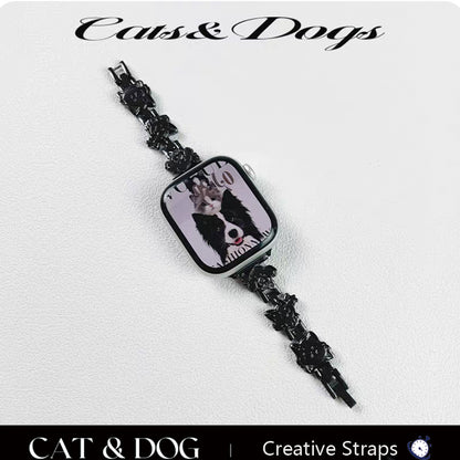 Stock shelves Applicable to iWatch9 watch strap applewatch8 metal Apple Watch s10 generation summer female SE chain 41mm cute Ultra breathable 6 creative niche ins